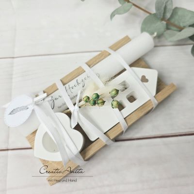 Hochzeitsgeschenk - Geschenkset mit Beton-Haus